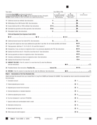 Form 540X Amended Individual Income Tax Return - California, Page 2