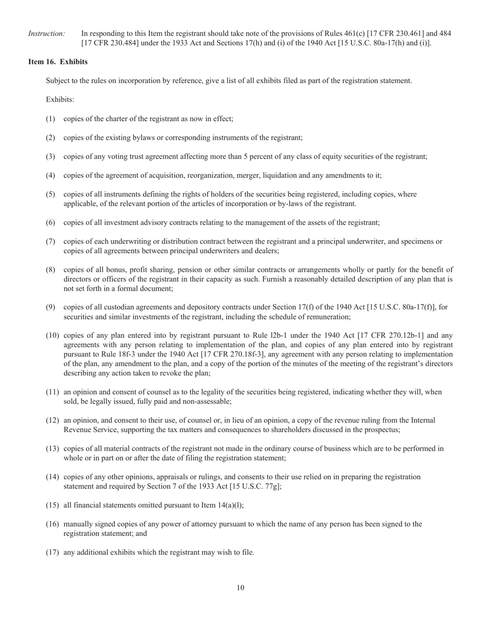 SEC Form 2106 (N-14) Registration Statement Under the Securities Act of 1933, Page 11