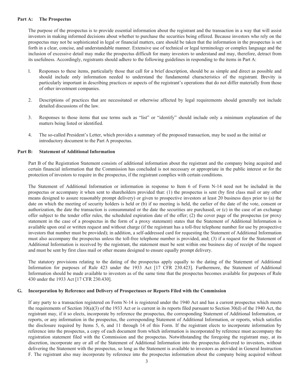SEC Form 2106 (N-14) Registration Statement Under the Securities Act of 1933, Page 4