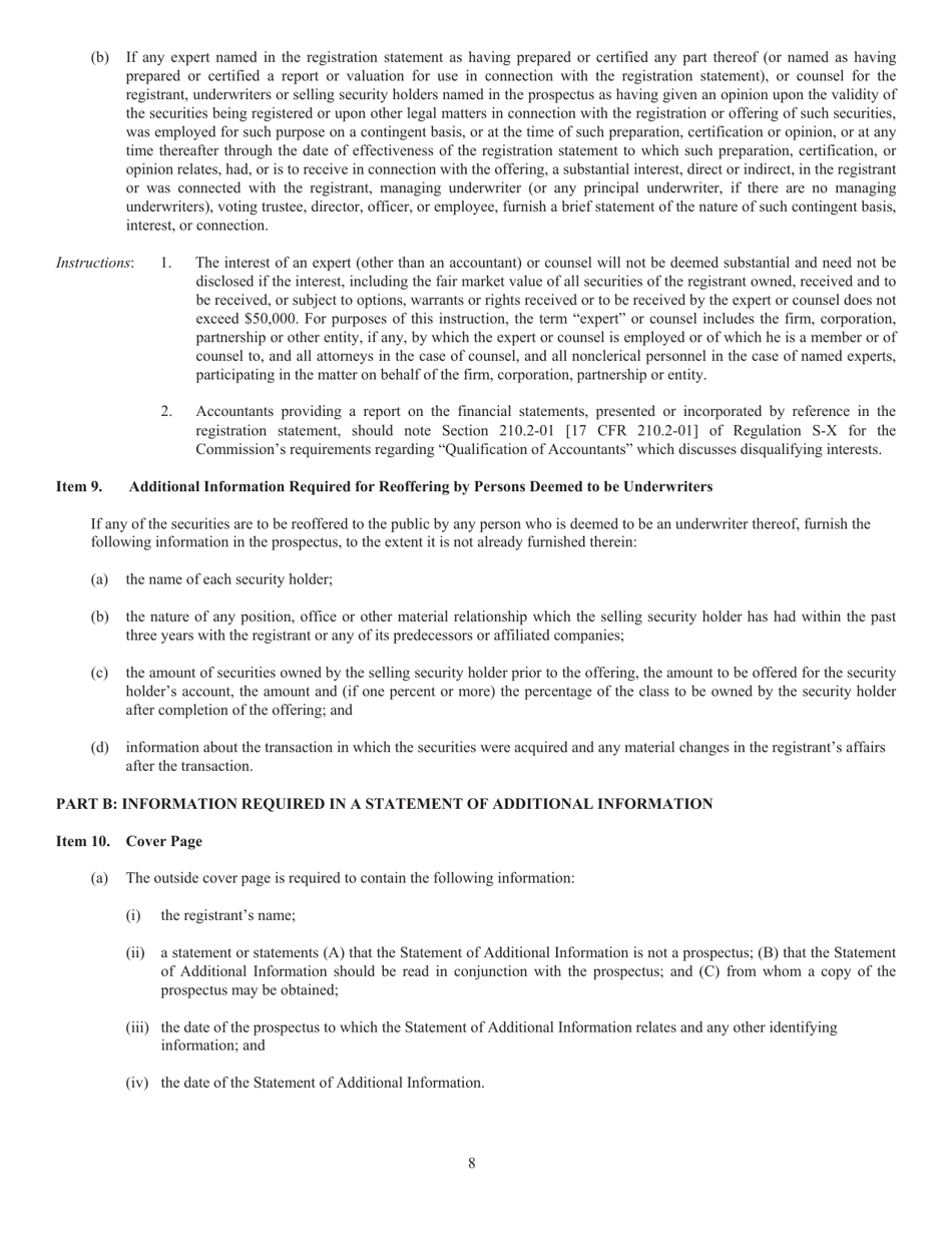 SEC Form 2106 (N-14) Registration Statement Under the Securities Act of 1933, Page 9