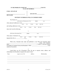 Form GPCSF4 Petition to Probate Will in Common Form - Georgia (United States), Page 3