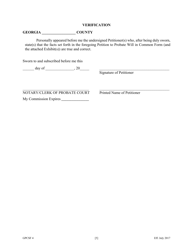 Form GPCSF4 Petition to Probate Will in Common Form - Georgia (United States), Page 7