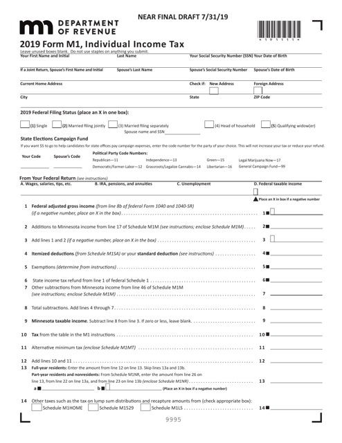 Form M1 2019 Printable Pdf