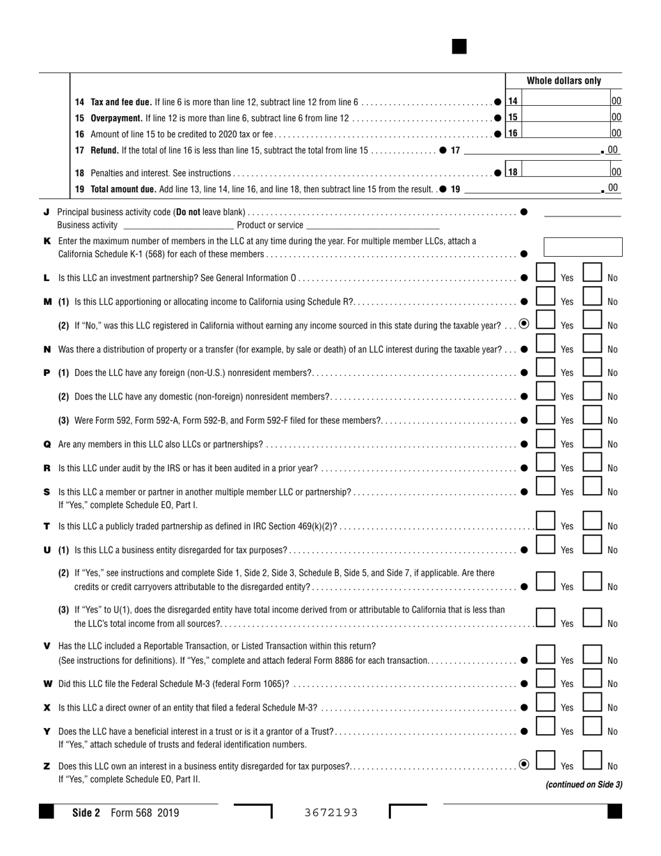 Form 568 - 2019 - Fill Out, Sign Online And Download Fillable PDF ...