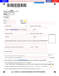 Form 500 &quot;Individual Income Tax Return&quot; - Georgia (United States), 2019