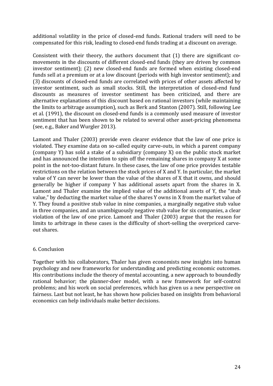 Integrating Economics With Psychology - Richard H. Thaler, the Royal Swedish Academy of Sciences - Sweden, Page 26