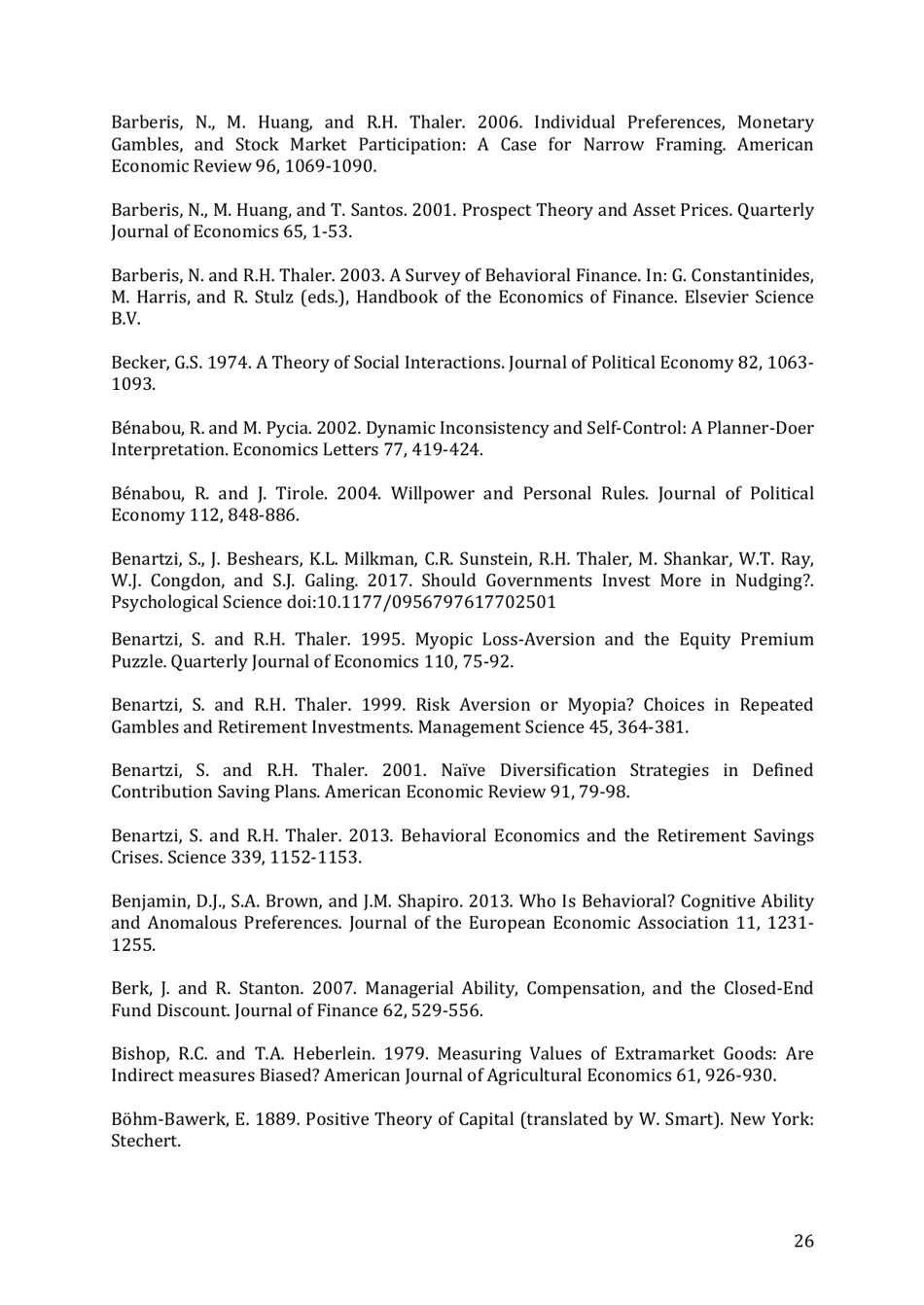 Integrating Economics With Psychology - Richard H. Thaler, the Royal Swedish Academy of Sciences - Sweden, Page 28