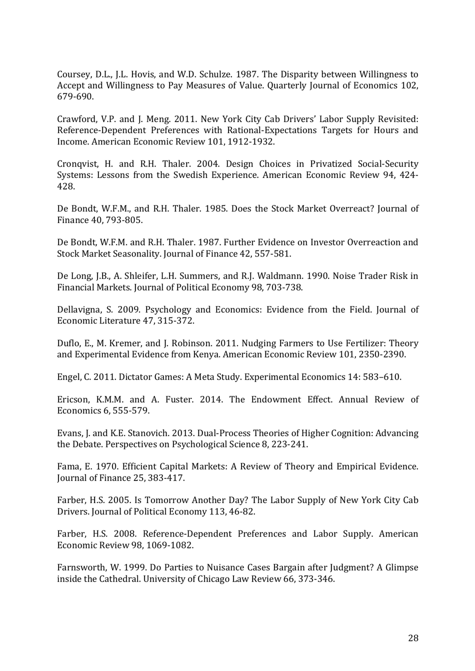 Integrating Economics With Psychology - Richard H. Thaler, the Royal Swedish Academy of Sciences - Sweden, Page 30