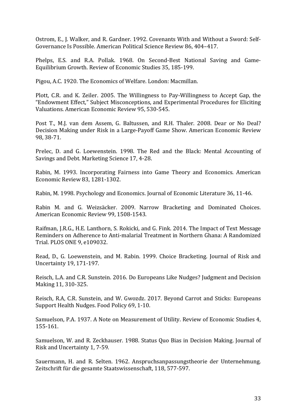 Integrating Economics With Psychology - Richard H. Thaler, the Royal Swedish Academy of Sciences - Sweden, Page 35