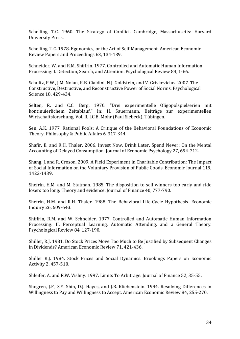 Integrating Economics With Psychology - Richard H. Thaler, the Royal Swedish Academy of Sciences - Sweden, Page 36