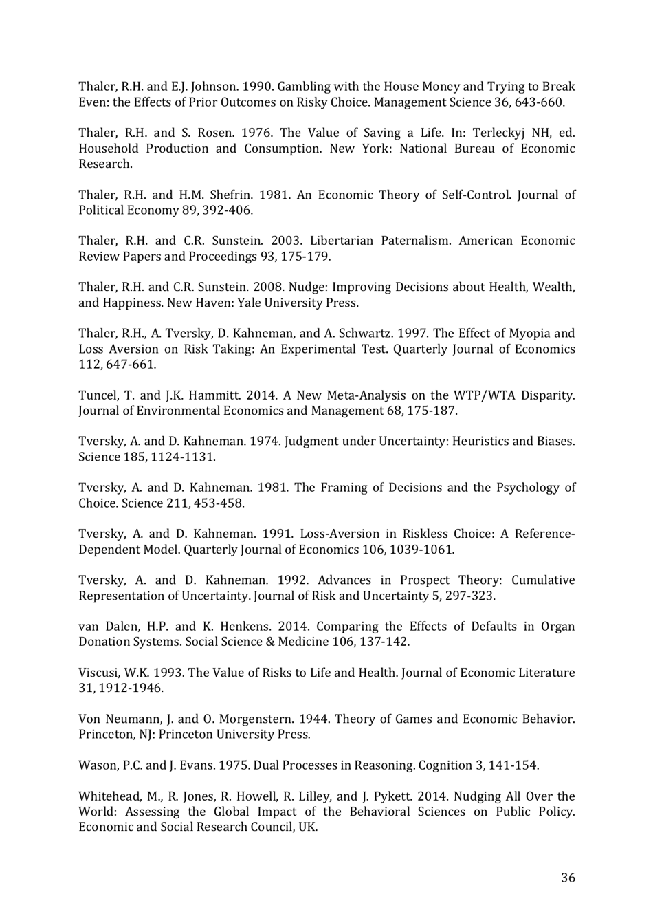 Integrating Economics With Psychology - Richard H. Thaler, the Royal Swedish Academy of Sciences - Sweden, Page 38