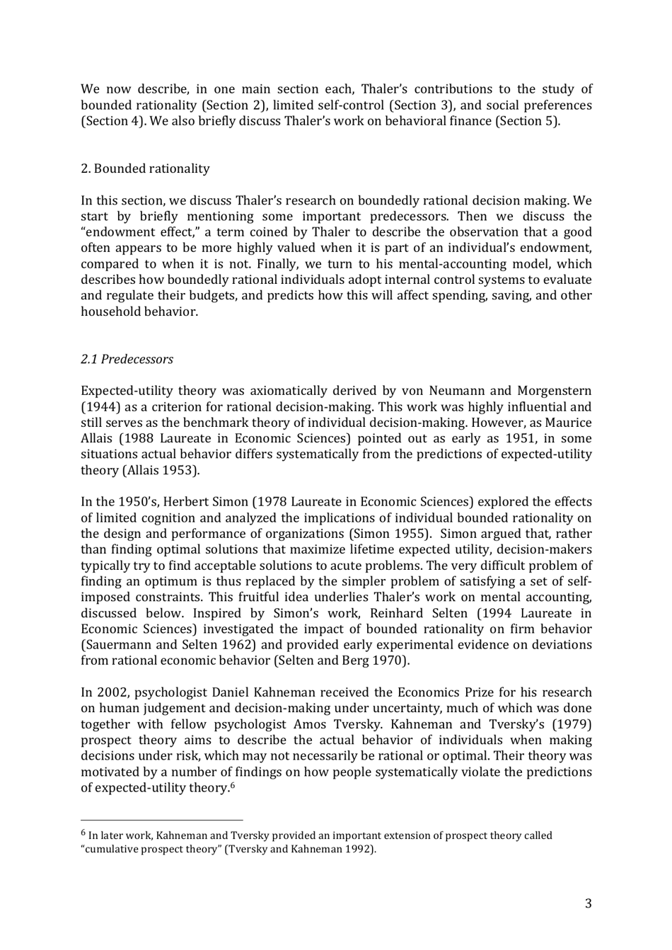 Integrating Economics With Psychology - Richard H. Thaler, the Royal Swedish Academy of Sciences - Sweden, Page 5