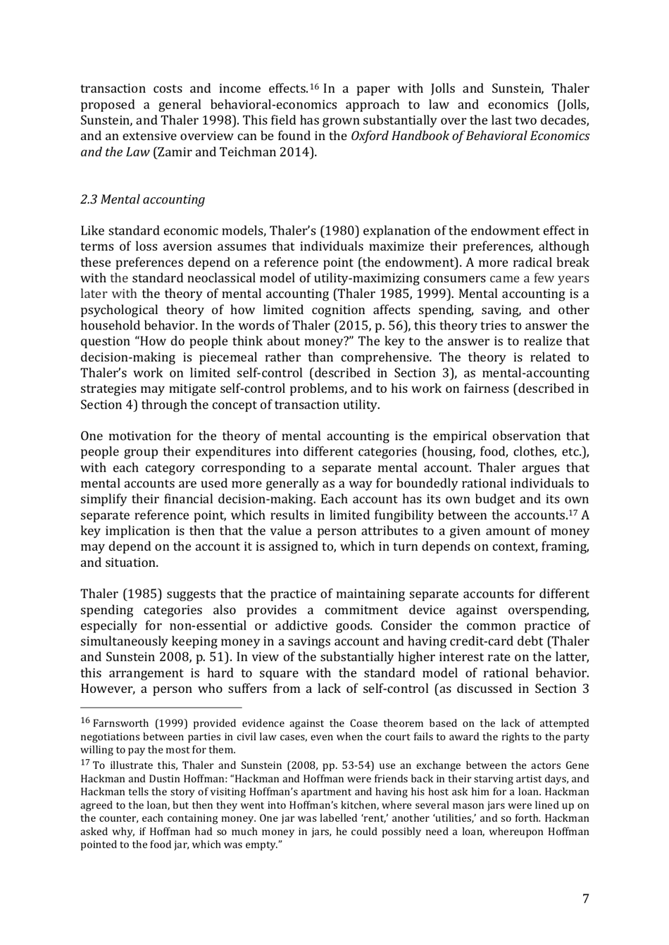 Integrating Economics With Psychology - Richard H. Thaler, the Royal Swedish Academy of Sciences - Sweden, Page 9