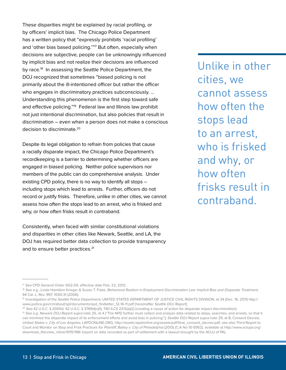 Stop and Frisk in Chicago - Aclu - Illinois, Page 13