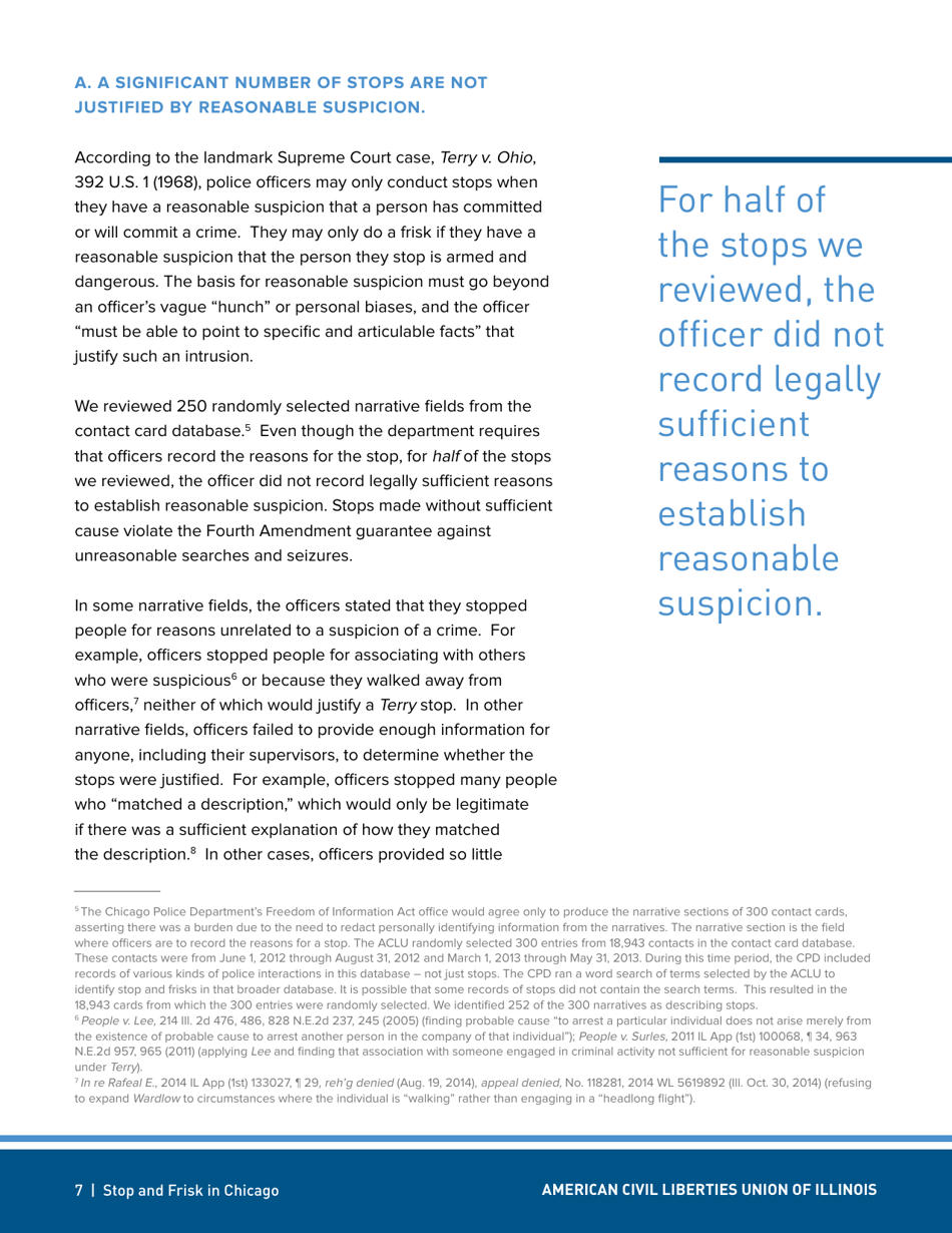 Stop and Frisk in Chicago - Aclu - Illinois, Page 7