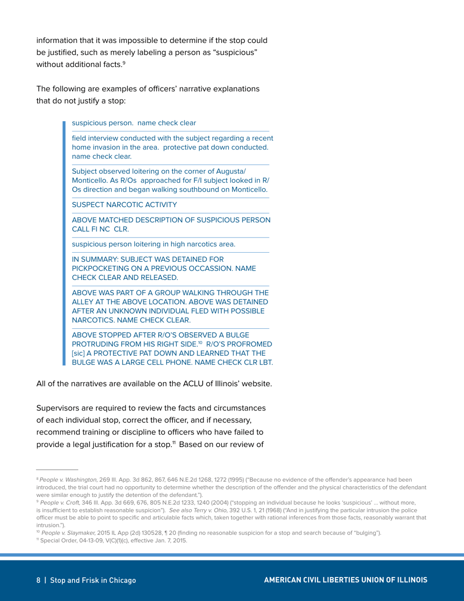 Stop and Frisk in Chicago - Aclu - Illinois, Page 8