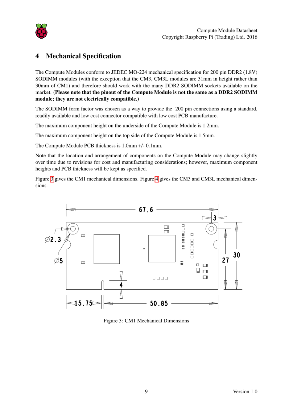 Datasheet Raspberry Pi Compute Module (Cm1), Compute Module 3 (Cm3) and Compute Module 3 Lite (Cm3l), Page 10