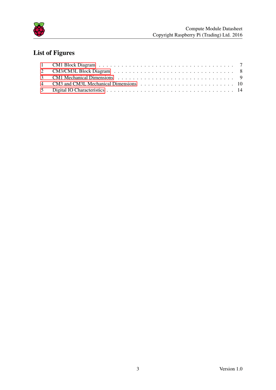Datasheet Raspberry Pi Compute Module (Cm1), Compute Module 3 (Cm3) and Compute Module 3 Lite (Cm3l), Page 4