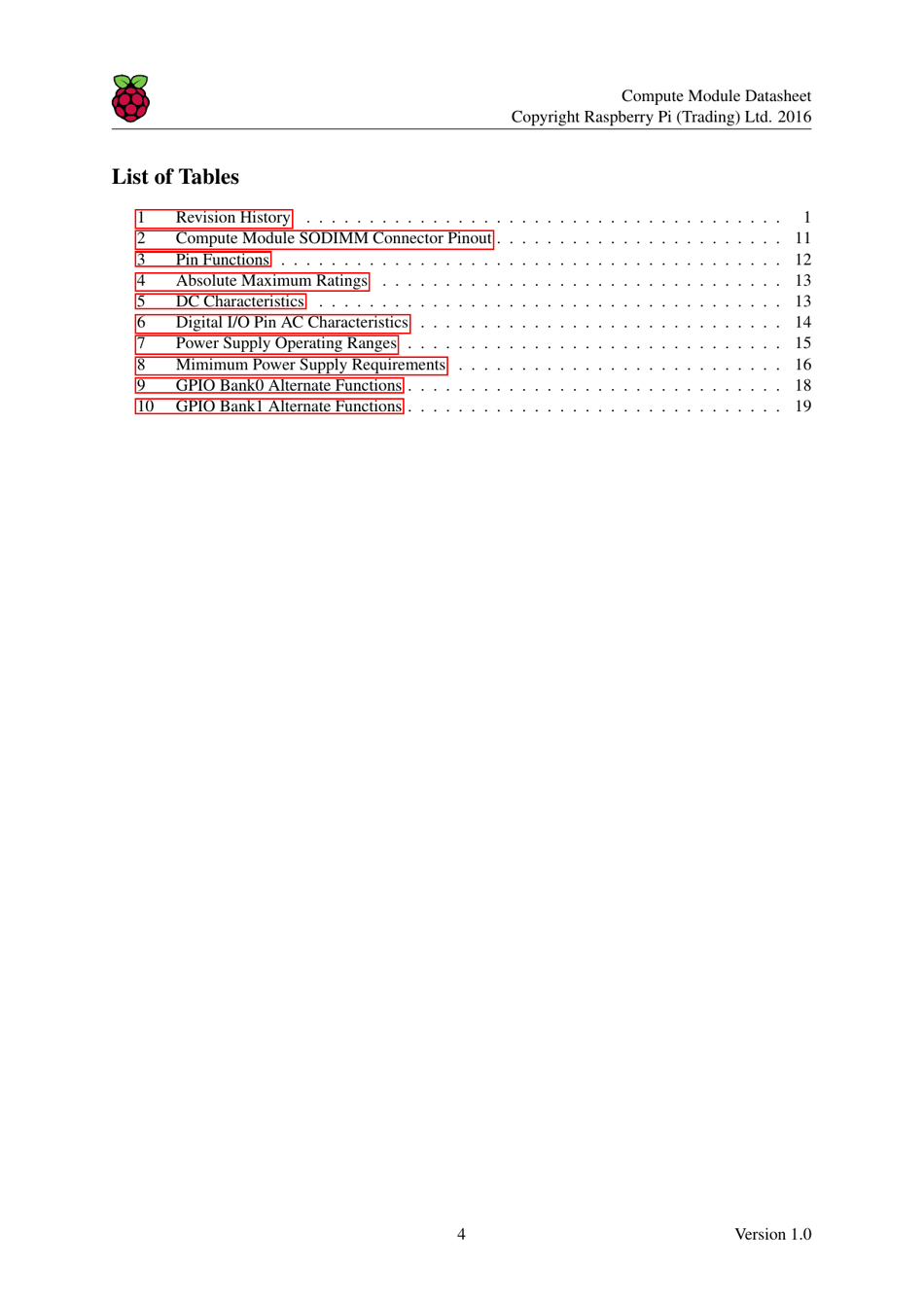 Datasheet Raspberry Pi Compute Module (Cm1), Compute Module 3 (Cm3) and Compute Module 3 Lite (Cm3l), Page 5