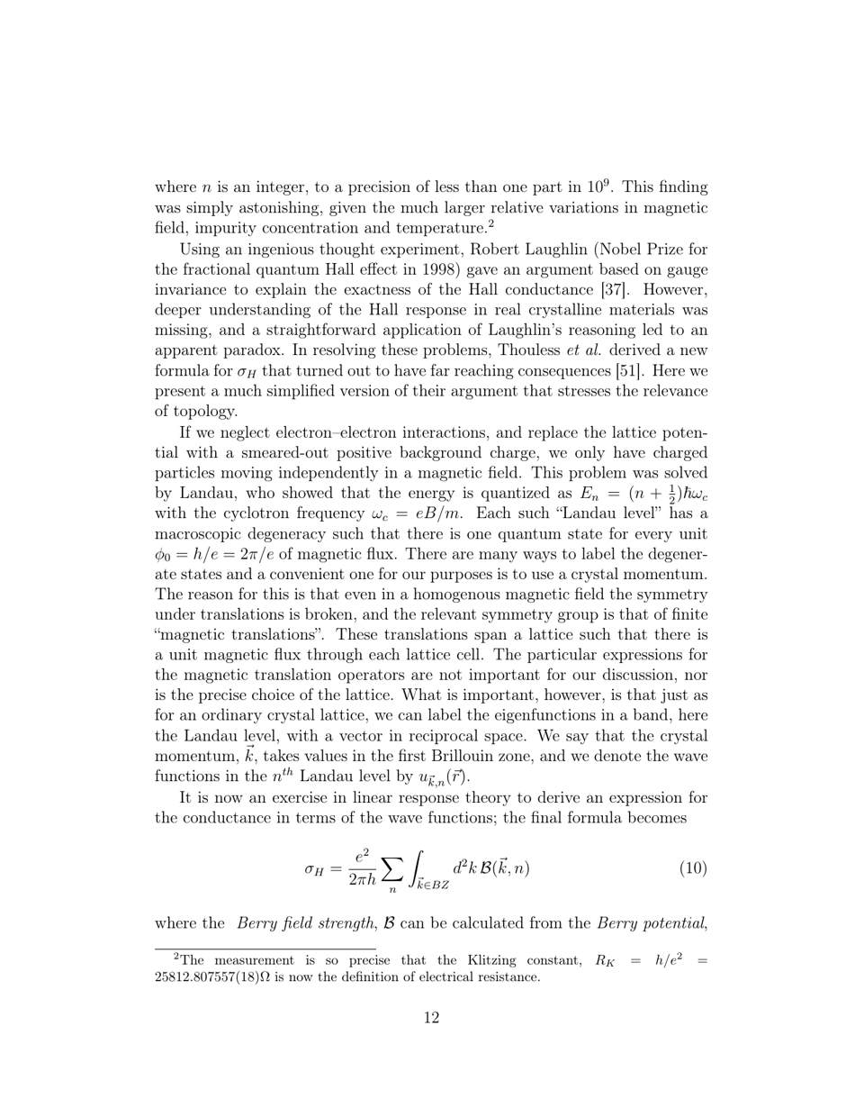 Scientific Background: Topological Phase Transitions and Topological Phases of Matter - the Royal Swedish Academy of Sciences - Sweden, Page 14