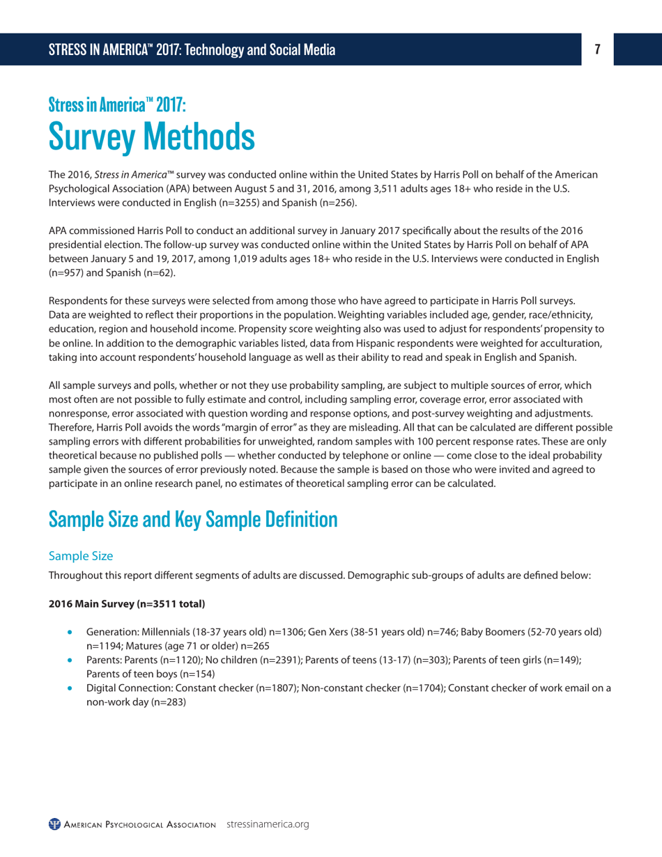 Stress in America (Part 2): Technology and Social Media - American Psychological Association, Page 8