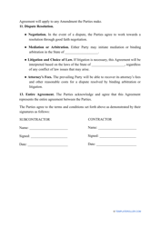 Subcontractor Agreement Template, Page 3