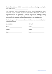 Lease Addendum Template, Page 2