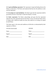 On-Site Management Agreement Template, Page 3
