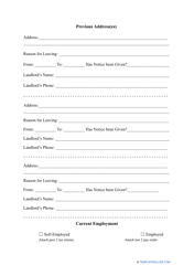 Tenant Background Check Form, Page 2