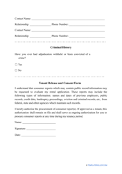Tenant Background Check Form, Page 4