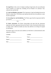 Horse Lease Agreement Template, Page 3