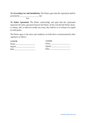 Vehicle Lease Agreement Template, Page 3