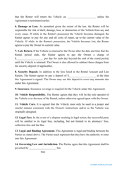 Vehicle Rental Agreement Template, Page 2