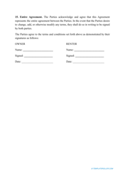 Vehicle Rental Agreement Template, Page 3