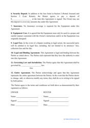 &quot;Equipment Rental Agreement Template&quot;, Page 2