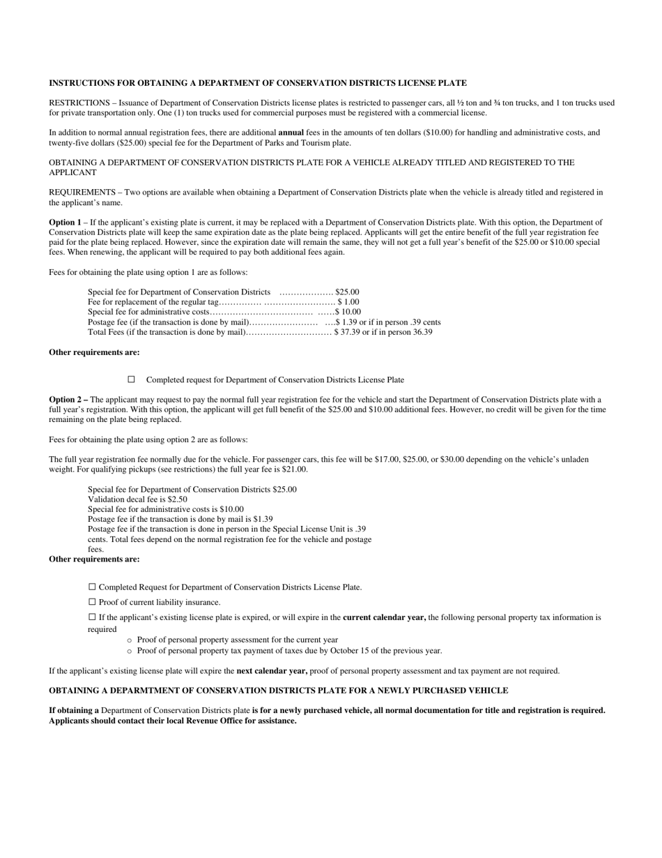 Request for Department of Conservation Districts License Plate - Arkansas, Page 2