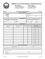 Form UIC-13 Community Saltwater Disposal System Application - Louisiana