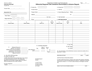 Form CFS613-4 Differential Response Cash Assistance Reconciliation and Advance Request - Illinois
