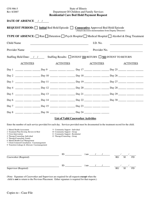 Form CFS906-5  Printable Pdf