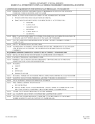 Form 032-05-0106-01-ENG Residential Environment Compliance Form for Children&#039;s Residential Facilities - Virginia, Page 5