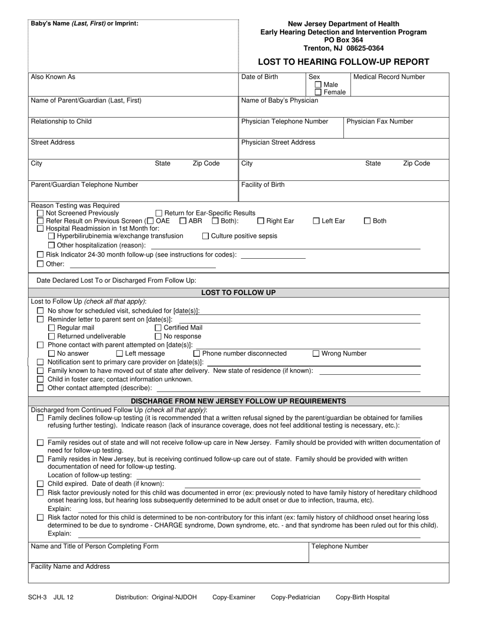 Form SCH-3 - Fill Out, Sign Online and Download Printable PDF, New ...