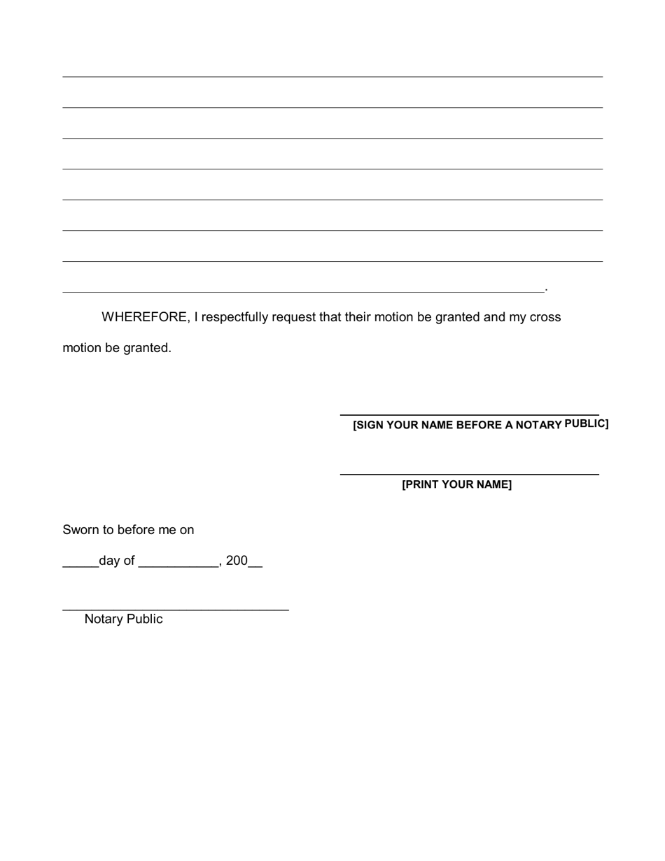 County of Queens, New York Affidavit in Support and Cross Motion - Fill ...