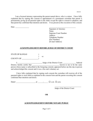 Form 184 Consent to Appointment of Permanent Custodian - Kansas, Page 3