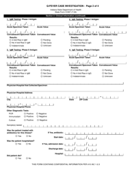 State Form 51657 Q-Fever Case Investigation - Indiana, Page 2