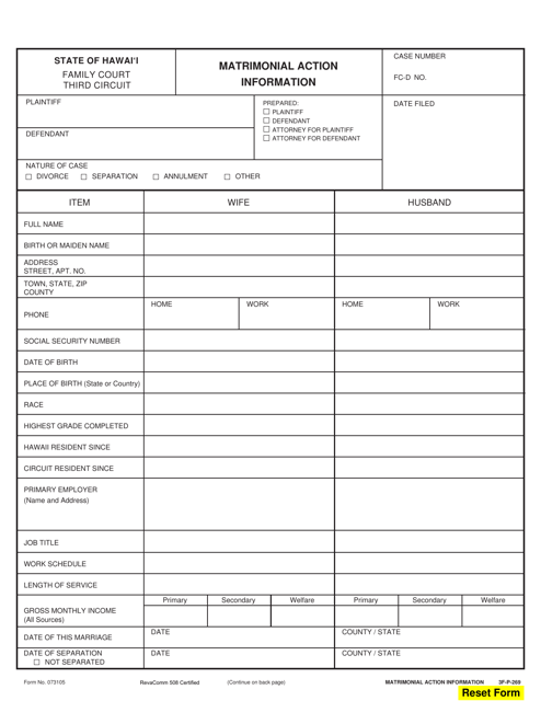 Form 3F-P-269  Printable Pdf