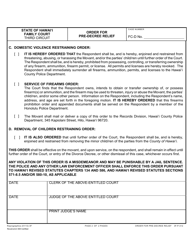 Form 3F-P-312 Order for Pre-decree Relief - Hawaii, Page 2