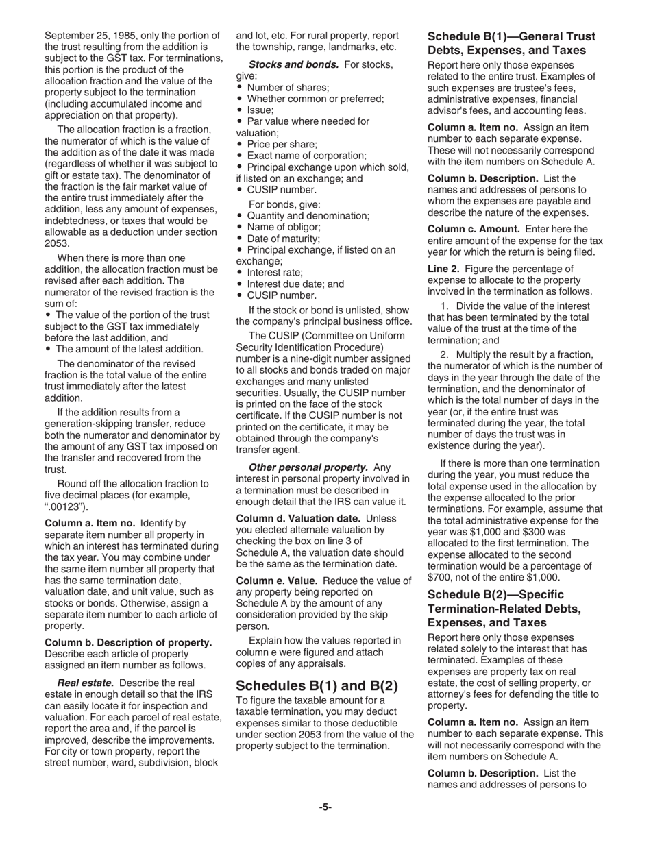 Instructions for IRS Form 706-GS(T) Generation-Skipping Transfer Tax Return for Terminations, Page 5