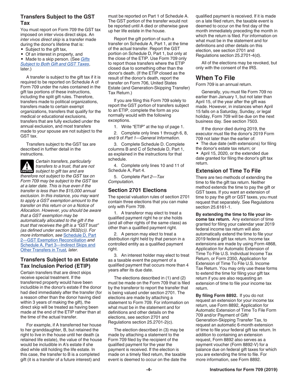 Instructions for IRS Form 709 United States Gift (And Generation-Skipping Transfer) Tax Return, Page 4