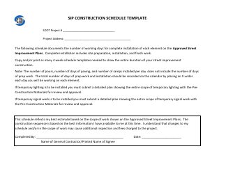 Sip Construction Schedule Template
