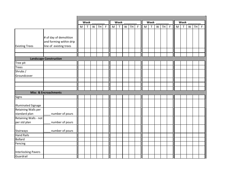 Sip Construction Schedule Template, Page 6